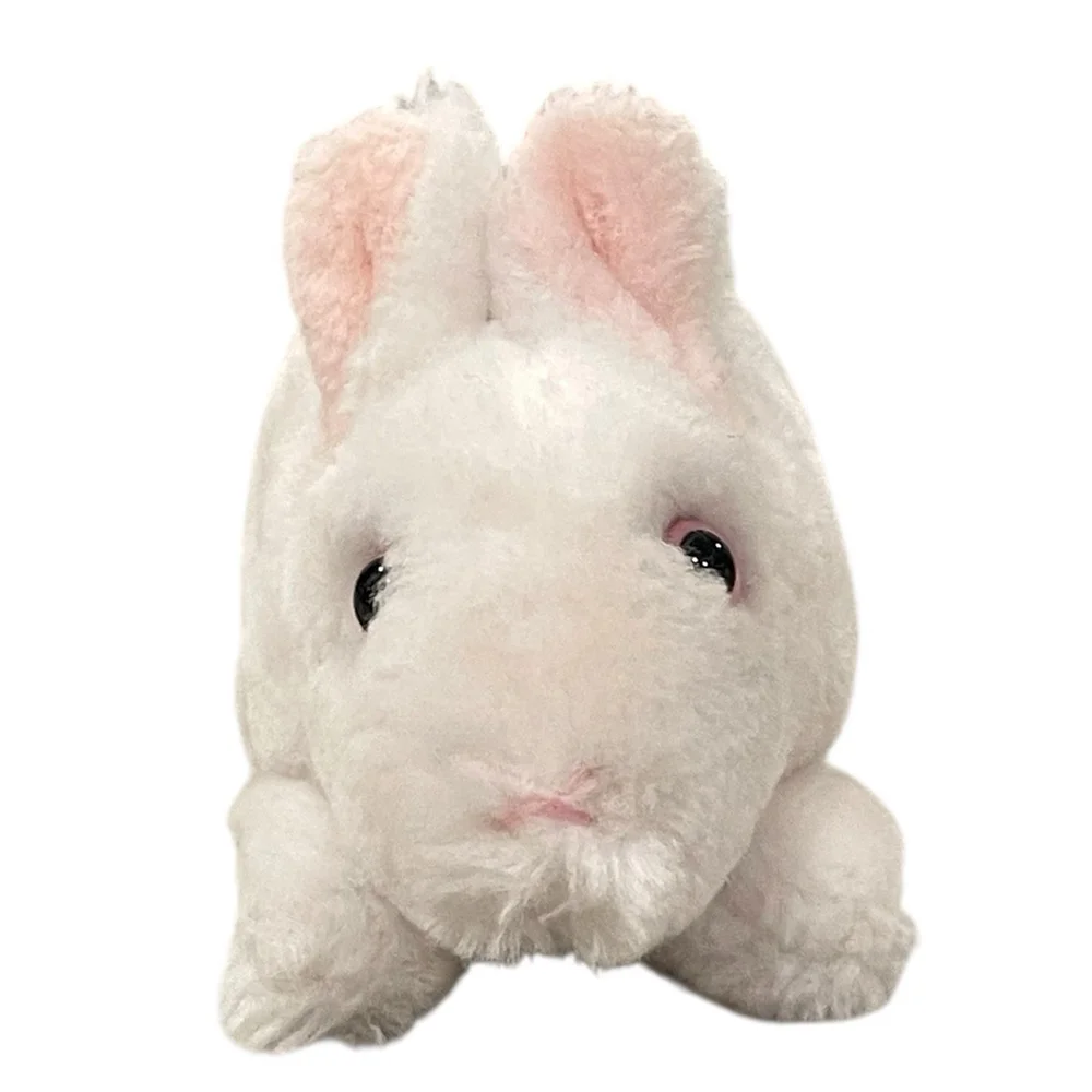Vintage 1983 Dakin Mini Bunny Rabbit Plush White Pink Eyes Easter Toy 6